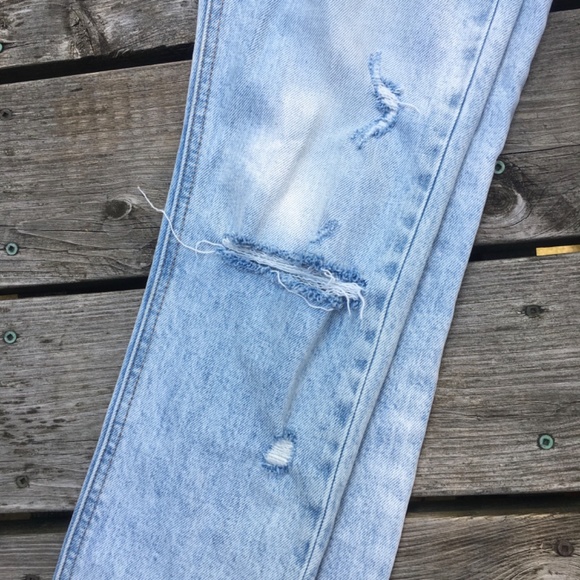 Denim forum yoko high rise slim button fly distressed sz 24 - Picture 6 of 10